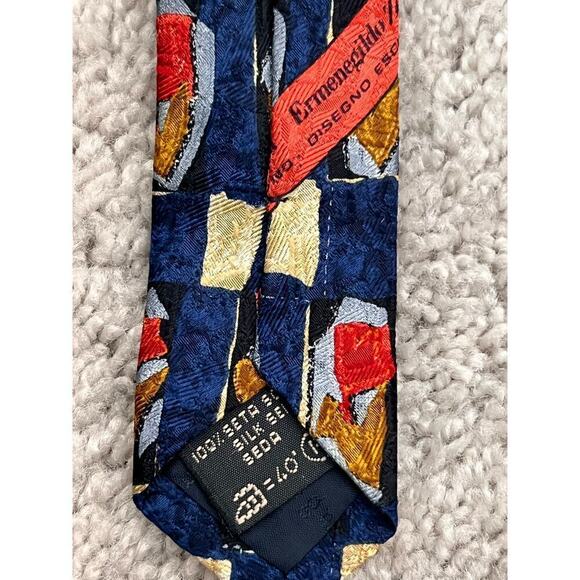 Ermeneguildo Zegna Vintage 100% Silk Abstract Floral Pattern Neck Tie - Picture 2 of 4